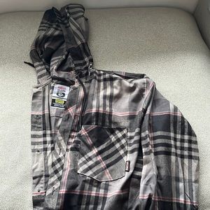 Burton DryRide Flannel Hoodie Jacket Large